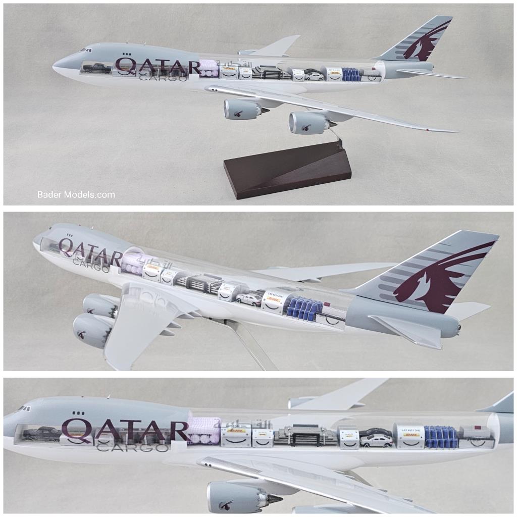 Qatar Cargo - B747-8F - (1:100) - 180° Clear Top